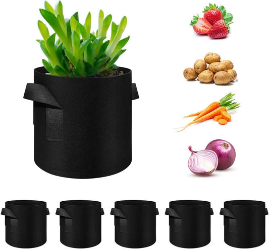 Fabric Grow Bags 5 Gallon (5-Pack)