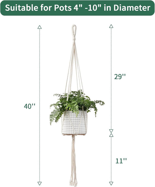 Hanging Macrame Planter with Ceramic Pot