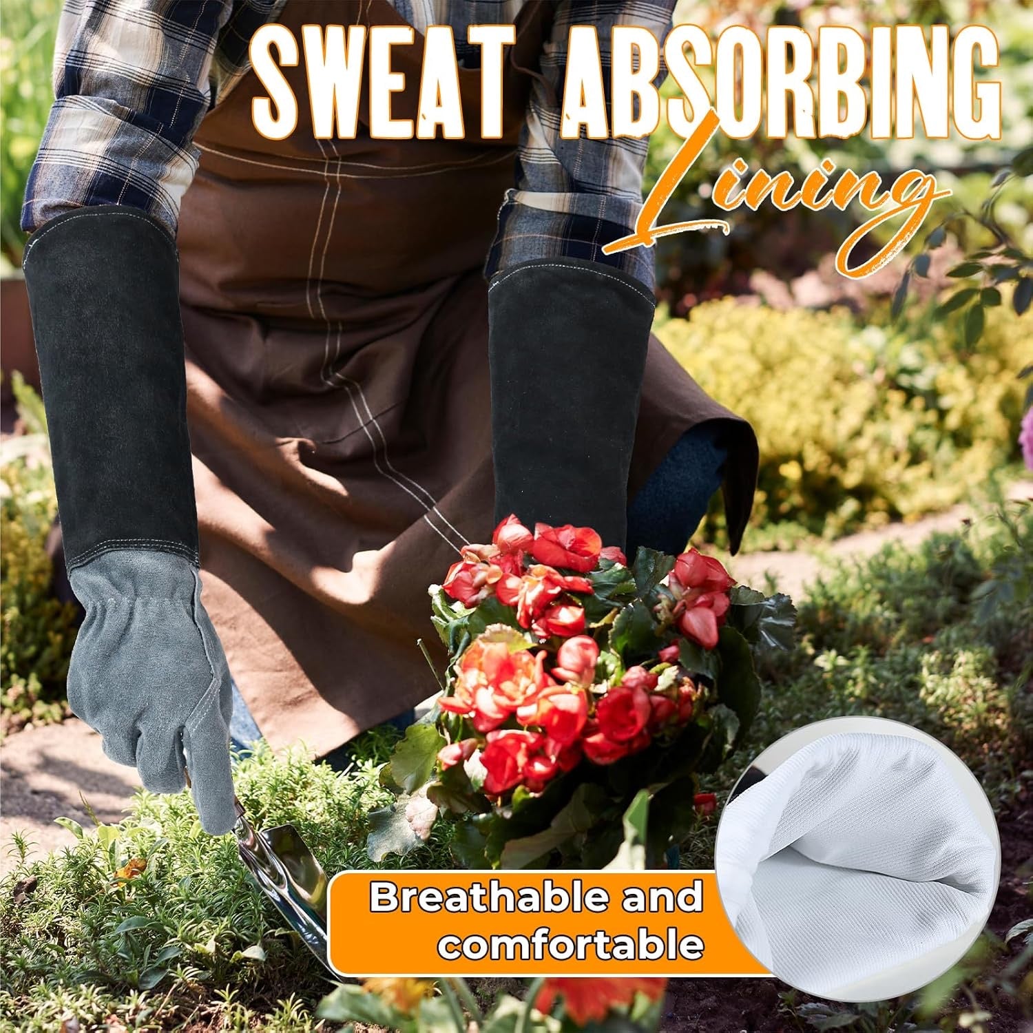 Heavy-Duty Leather Gardening Gloves