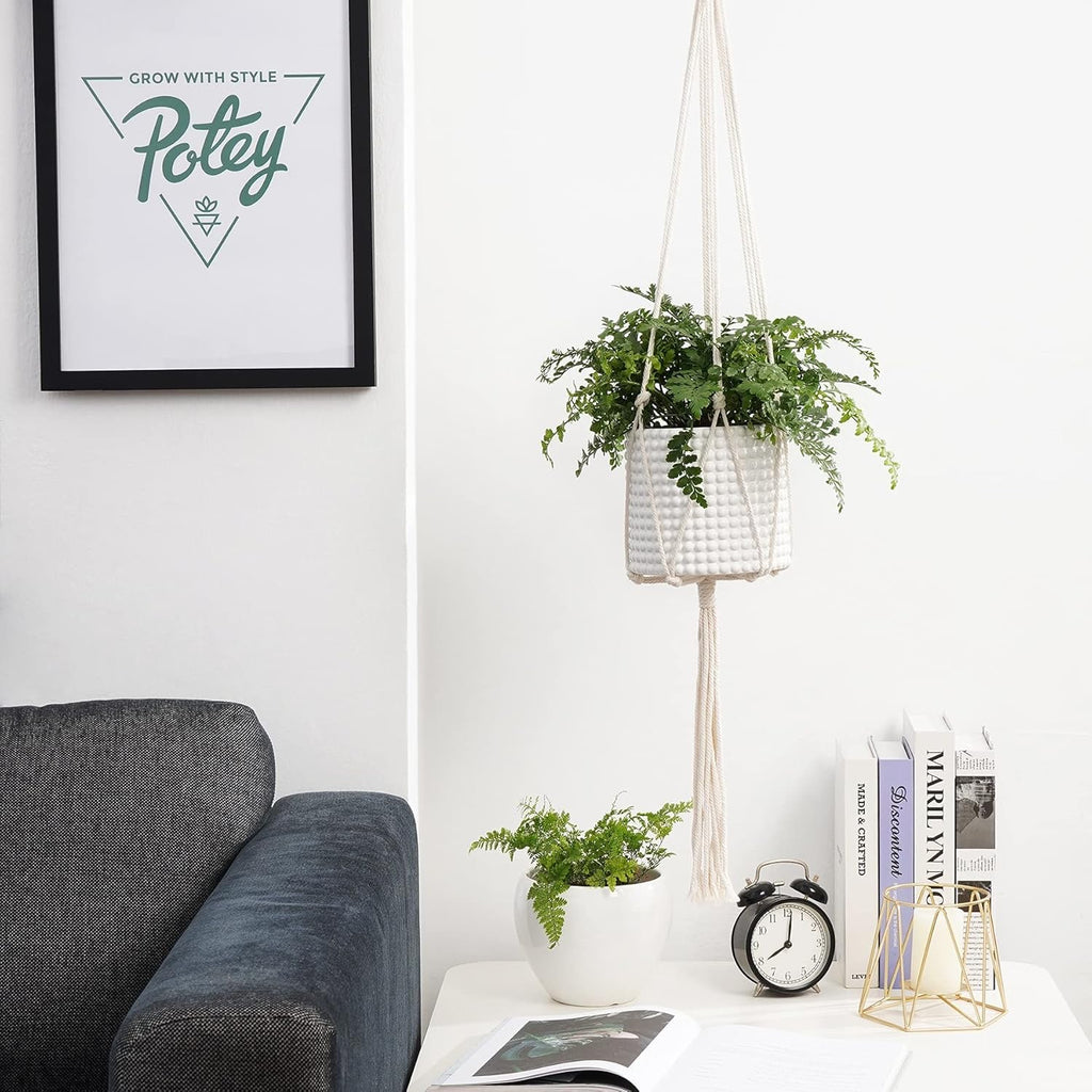Hanging Macrame Planter with Ceramic Pot
