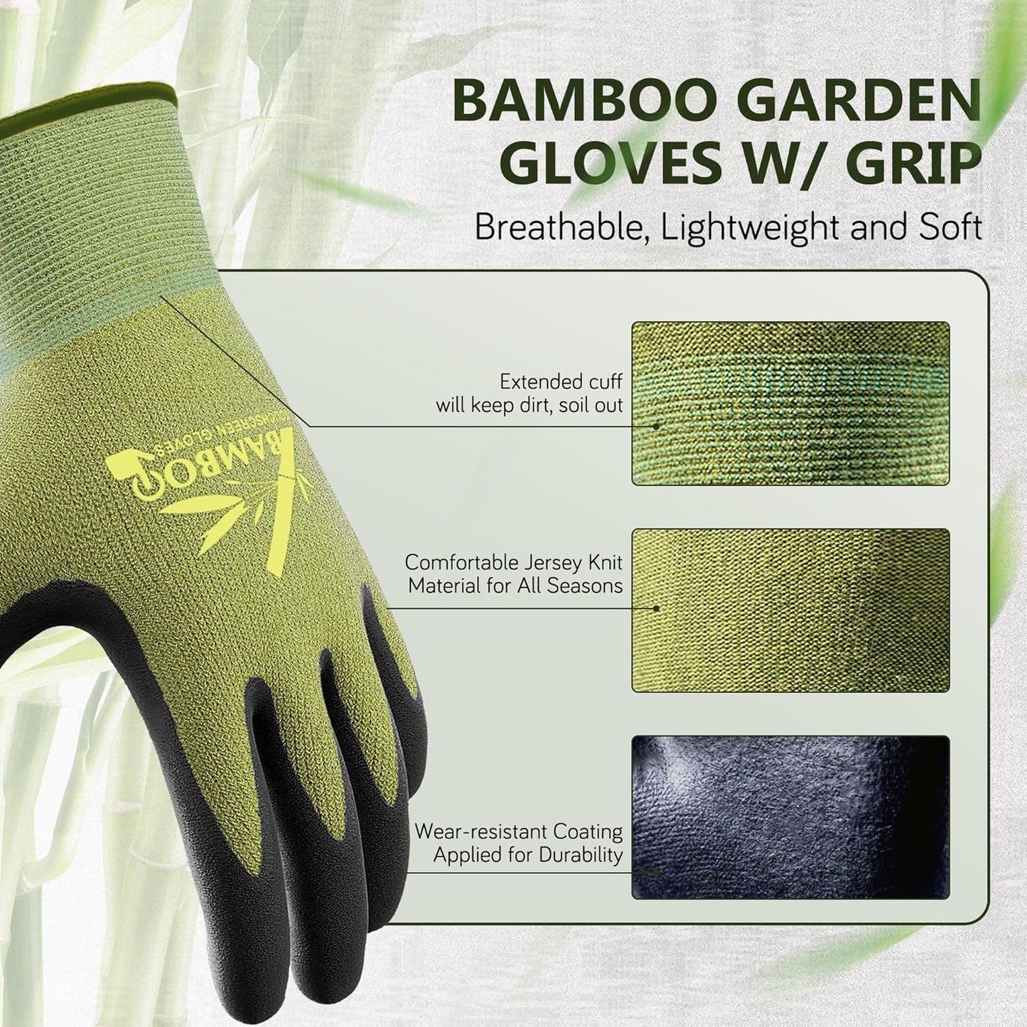 Bamboo Fiber Gardening Gloves